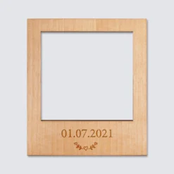 Online HappyBulle Cadre polaroïd personnalisé gravé bois aimanté grand format 92x108 mm