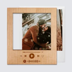 Discount HappyBulle Cadre polaroïd Spotify personnalisé gravé bois aimanté grand format 92x108 mm