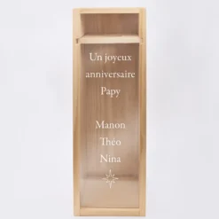 HappyBulle Caisse de champagne bois couvercle gravé