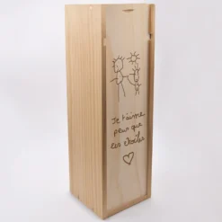 HappyBulle Caisse de champagne bois couvercle gravé