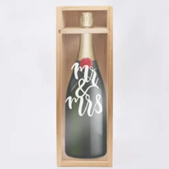HappyBulle Caisse de champagne bois couvercle gravé