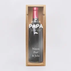 Best HappyBulle Caisse de vin bois couvercle acrylique gravé - Edition spéciale 