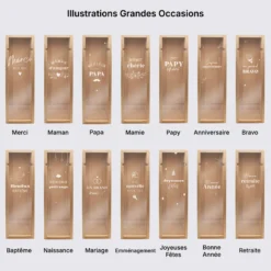 Clearance HappyBulle Caisse de vin bois couvercle gravé - Edition spéciale "Grandes Occasions"