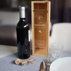 Clearance HappyBulle Caisse de vin bois couvercle gravé - Edition spéciale 
