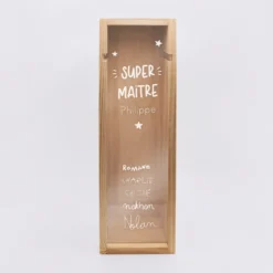 Outlet HappyBulle Caisse de vin personnalisée bois couvercle gravé - Edition spéciale "Super maître" Homme