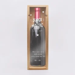 Outlet HappyBulle Caisse de vin personnalisée bois couvercle gravé - Edition spéciale 