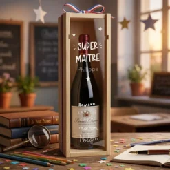 Outlet HappyBulle Caisse de vin personnalisée bois couvercle gravé - Edition spéciale 