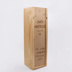 Best HappyBulle Caisse de vin personnalisée bois couvercle acrylique gravé - Edition spéciale 