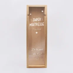 Best HappyBulle Caisse de vin personnalisée bois couvercle acrylique gravé - Edition spéciale 