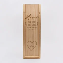 HappyBulle Caisse de vin personnalisée bois couvercle gravé - Edition spéciale 