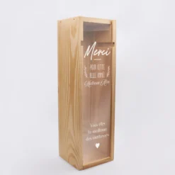 HappyBulle Caisse de vin personnalisée bois couvercle gravé - Edition spéciale 