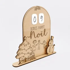 Sale HappyBulle Calendrier de l'avent personnalisé compte à rebours Noël magique bois gravé