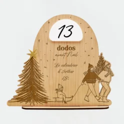 Clearance HappyBulle Calendrier de l'avent personnalisé comte à rebours Noël bois gravé - x MyLovelyThing