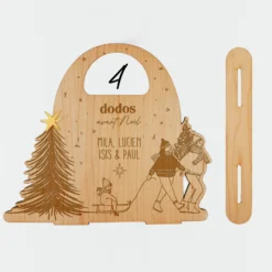 Clearance HappyBulle Calendrier de l'avent personnalisé comte à rebours Noël bois gravé - x MyLovelyThing