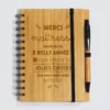 Sale HappyBulle Carnet bambou Merci Maîtresse 14,5x18 cm et stylo gravé - édition limitée pré-personnalisée