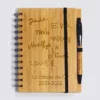 Best HappyBulle Carnet bambou personnalisé 14,5x18 cm et stylo gravé