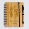 Sale HappyBulle Carnet bambou personnalisé 14,5x18 cm et stylo gravé - Nos petits imparfaits