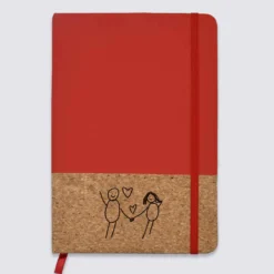 Clearance HappyBulle Carnet bi-matière en liège personnalisé 14x21 cm