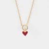 Discount HappyBulle Chaîne coeur émail rouge plaqué or