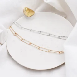 Online HappyBulle Chaîne grande maille plaqué or Plaqué or 18k