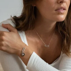 Discount HappyBulle Chaîne ovale ouvert argent Argent rhodié 925