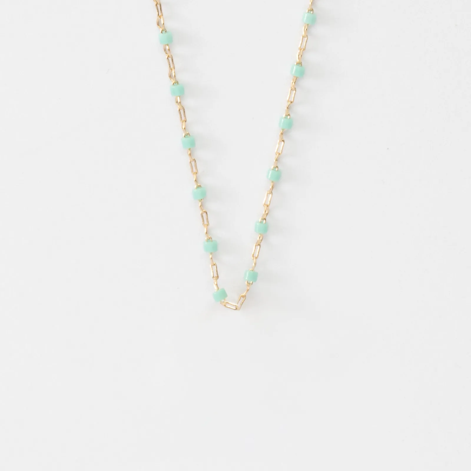 HappyBulle Chaîne plaqué or perles de Miyuki colorées