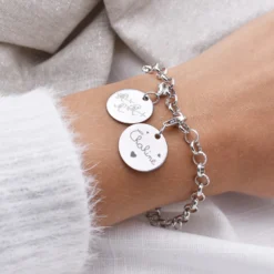 Outlet HappyBulle Charm gravé argent 17mm