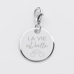 Outlet HappyBulle Charm gravé argent 17mm
