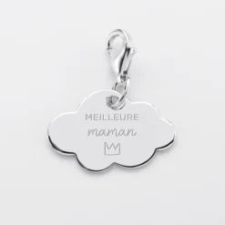 Online HappyBulle Charm gravé argent nuage 20x14 mm