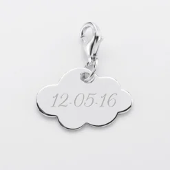 Online HappyBulle Charm gravé argent nuage 20x14 mm