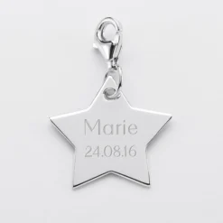 Outlet HappyBulle Charm gravé argent étoile 20x20 mm