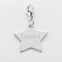 Outlet HappyBulle Charm gravé argent étoile 20x20 mm