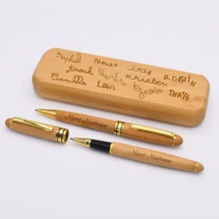 Discount HappyBulle Coffret bambou personnalisé et 2 stylos gravés 170x60 mm