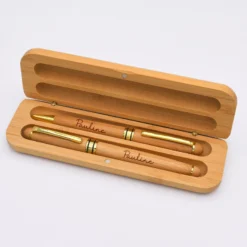 Discount HappyBulle Coffret bambou personnalisé et 2 stylos gravés 170x60 mm