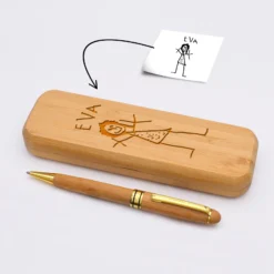 Hot HappyBulle Coffret bambou personnalisé et stylo gravé 170x54 mm