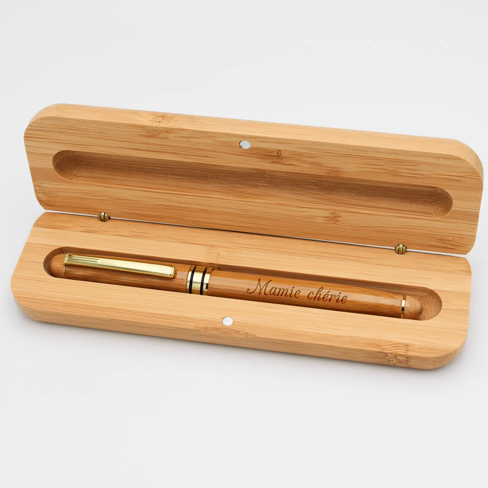 Sale HappyBulle Coffret bambou personnalisé et stylo plume gravé 172x50mm