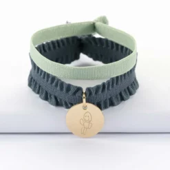 Best HappyBulle Coffret de bracelets enfant personnalisés cordons élastiques interchangeables médaille gravée plaqué or 15 mm Plaqué or 18k