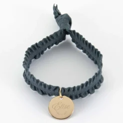 Best HappyBulle Coffret de bracelets enfant personnalisés cordons élastiques interchangeables médaille gravée plaqué or 15 mm Plaqué or 18k