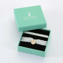 Discount HappyBulle Coffret de bracelets enfant personnalisés cordons élastiques interchangeables médaille gravée plaqué or 10 mm Plaqué or 18k