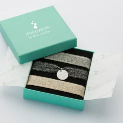 Discount HappyBulle Coffret de bracelets personnalisés cordons élastiques interchangeables médaille gravée argent 15 mm Argent rhodié 925