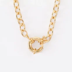 Outlet HappyBulle Collier chaine fermoir marin plaqué or