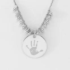 Discount HappyBulle Collier chaîne boules personnalisé médaille gravée argent 19 mm Argent rhodié 925
