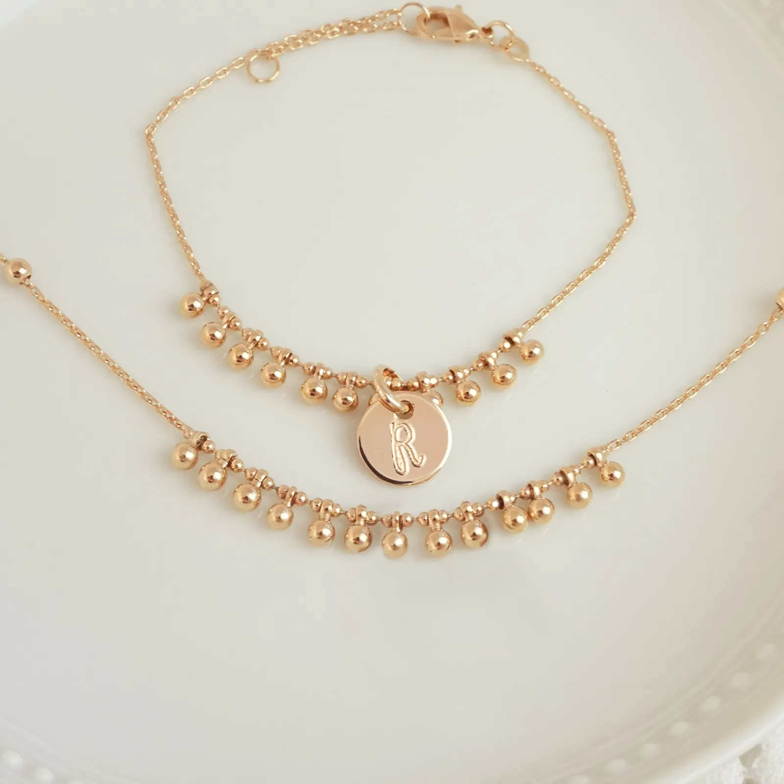 Outlet HappyBulle Collier chaîne boules plaqué or Plaqué or 18k