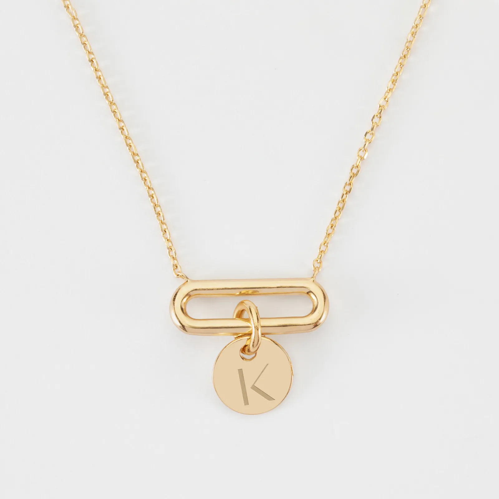 Online HappyBulle Collier chaîne ovale ouvert personnalisé médaille gravée plaqué or 10 mm Plaqué or 18k