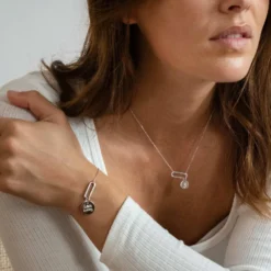 Sale HappyBulle Collier chaîne ovale ouvert personnalisé médaille gravée argent 10 mm Argent rhodié 925