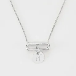 Sale HappyBulle Collier chaîne ovale ouvert personnalisé médaille gravée argent 10 mm Argent rhodié 925
