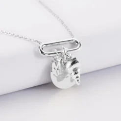 Online HappyBulle Collier chaîne ovale ouvert personnalisé médaille gravée argent 15 mm et breloque(s) summer - à composer Argent rhodié 925