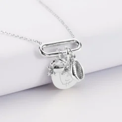 Online HappyBulle Collier chaîne ovale ouvert personnalisé médaille gravée argent 15 mm et breloque(s) summer - à composer Argent rhodié 925