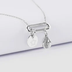 Online HappyBulle Collier chaîne ovale ouvert personnalisé médaille gravée argent 10 mm et breloque(s) summer - à composer Argent rhodié 925