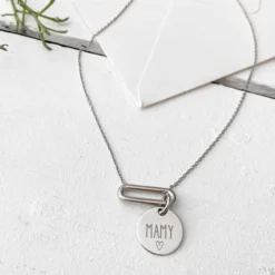 Discount HappyBulle Collier chaîne ovale ouvert personnalisé médaille gravée argent 15 mm Argent rhodié 925